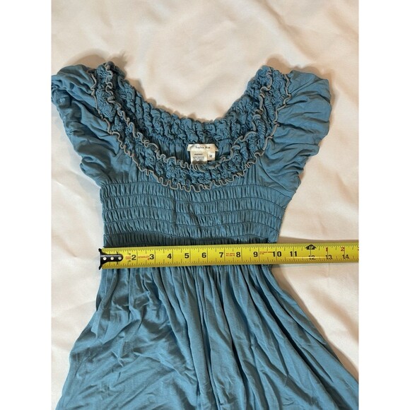Sophia Max blue/teal short sleeve dress smocked babydoll flowy Women size medium - Picture 4 of 5